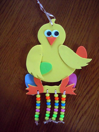 easter decorating - make an Easter chick from craft foam